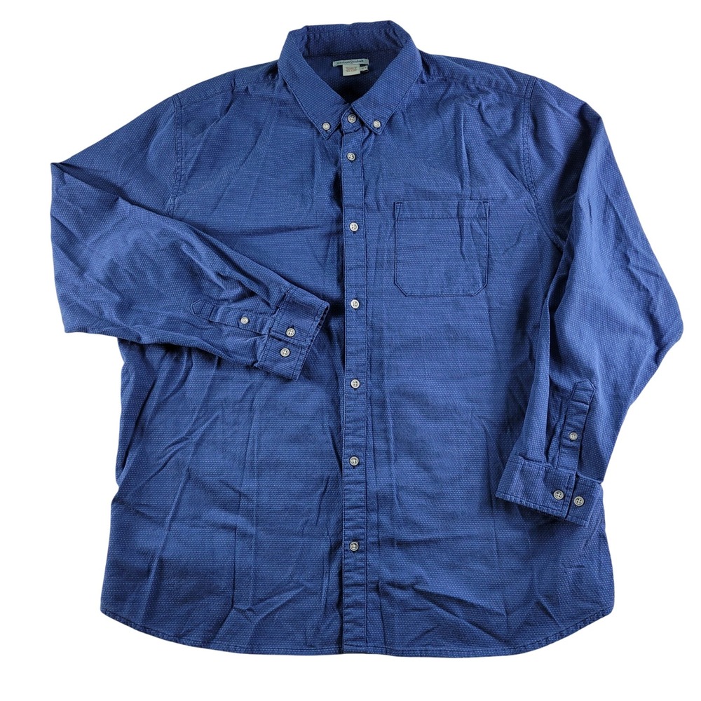 Carbon 2 Cobalt Button Down Mens XLT Blue Excellent Micro Dot Cotton 133359T